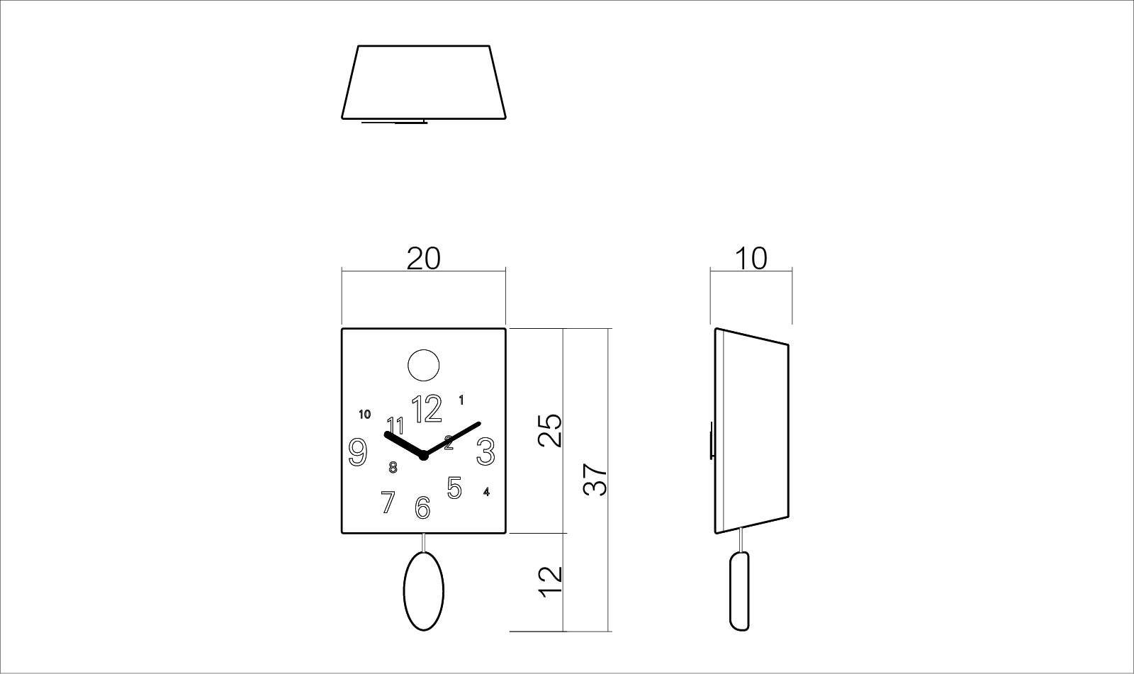 Three-sided view/cuckoo clock