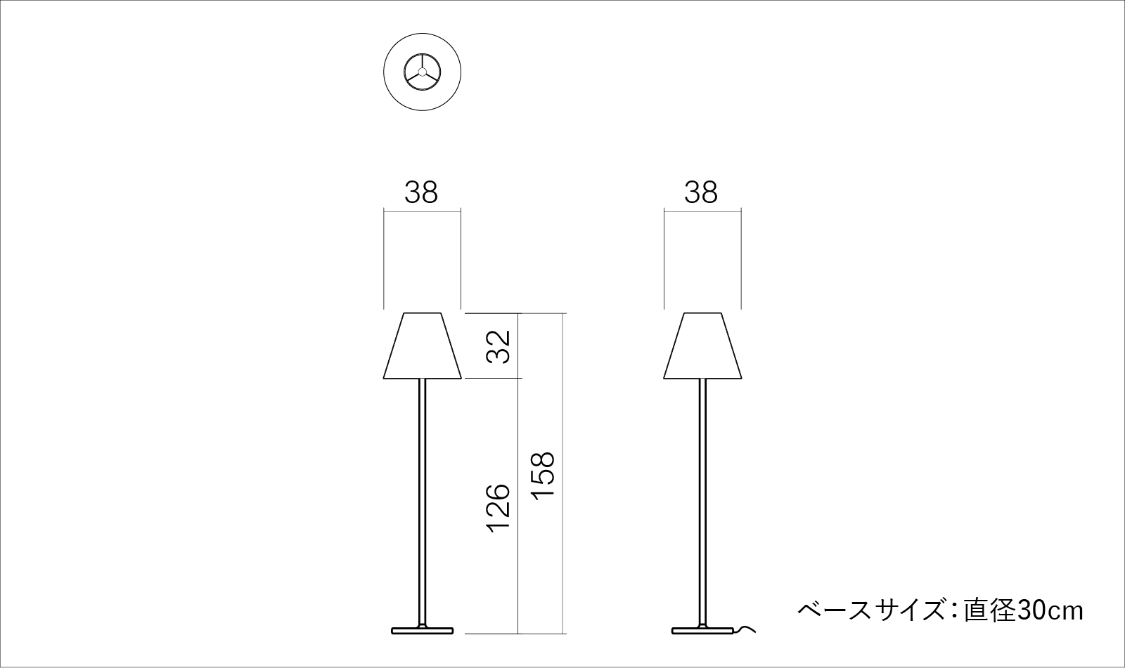 Three views/floor stand (circle)