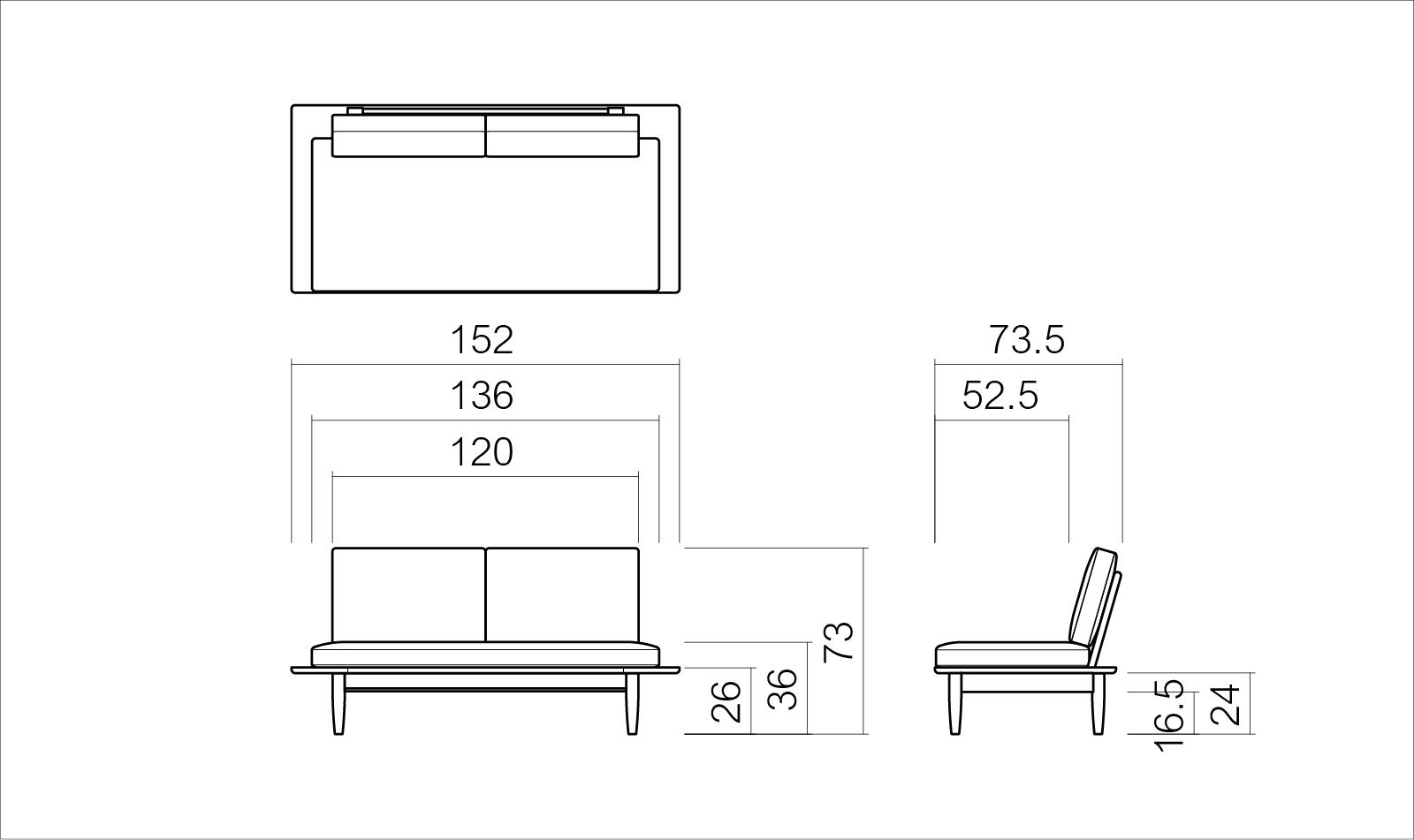 Three views/platform sofa